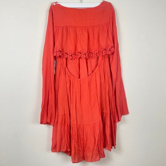 Free people gentle dreamer dress short v neck cut out back size medium - Picture 7 of 10